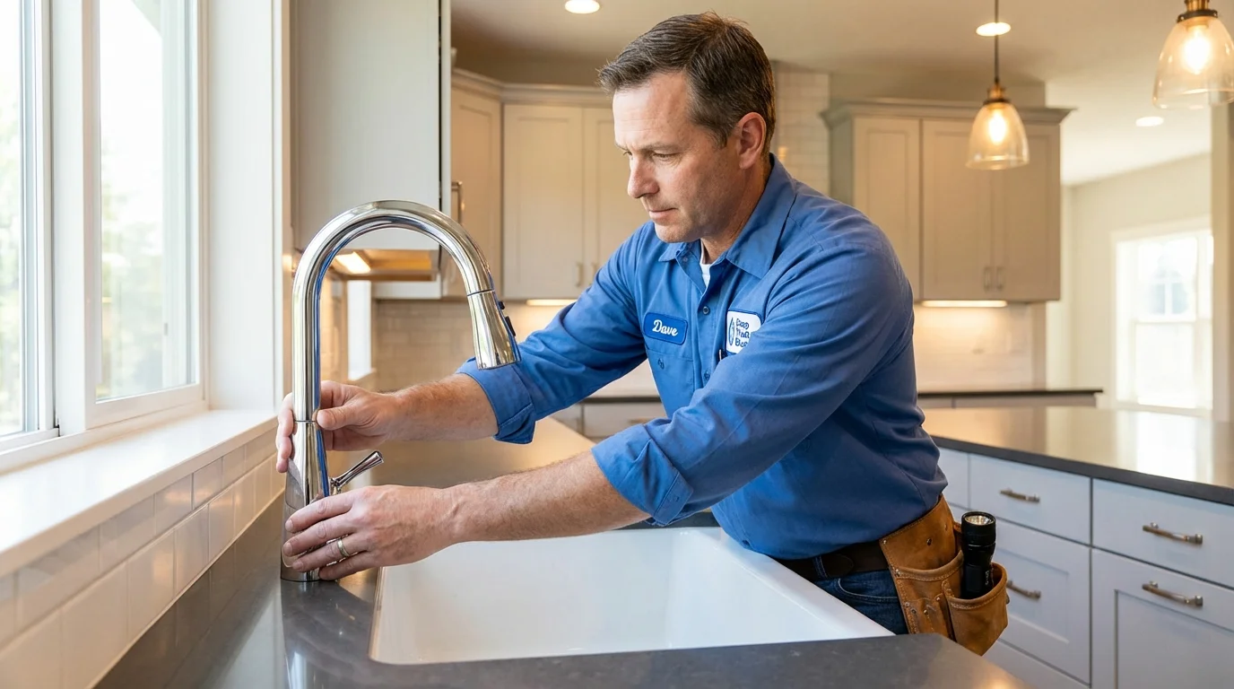 Kitchen faucet installation by Johns Plumbing LLC in Dennison