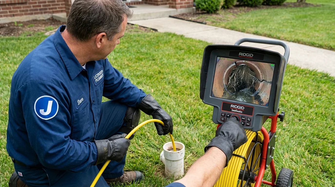 Sewer camera inspection being performed by Johns Plumbing LLC in Dennison